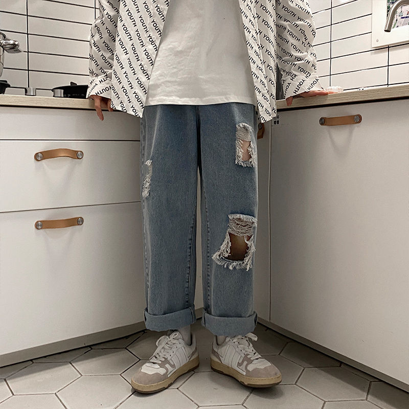 2021 New Korean Wide-leg Men's Fashion Casual Ripped Jeans Men Streetwear Loose Hip-hop Hole Straight Denim Trousers Mens -5xl Vmzn, Navy blue
2021 New Korean Wide-leg Men's Fashion Casual Ripped Jeans Men Streetwear Loose Hip-hop Hole Straight Denim Trousers Mens -5xl Vmzn, Navy blue