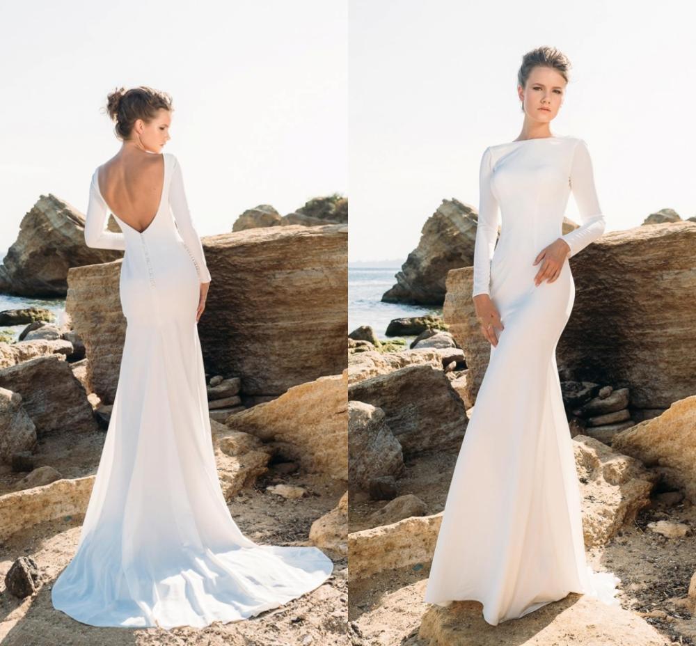 2021 New Vestidos De Noiva Simple Long Sleeved Backless Satin Es Bridal Gowns Bateau Neck Sweep Train Wedding Iuzl, Black
2021 New Vestidos De Noiva Simple Long Sleeved Backless Satin Es Bridal Gowns Bateau Neck Sweep Train Wedding Iuzl, Black
