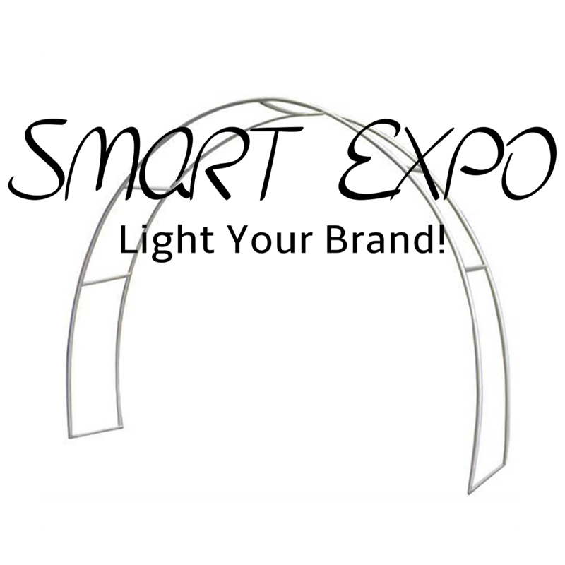 Large EZ Round Arch Entrance Advertising Display with Tension Fabric Graphic and Portable Carry Bag