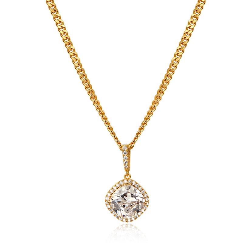 Pendant Necklaces Classic Female White Crystal Necklace Gold Color Chopin Chain For Women Charm Square Zircon Wedding
Pendant Necklaces Classic Female White Crystal Necklace Gold Color Chopin Chain For Women Charm Square Zircon Wedding