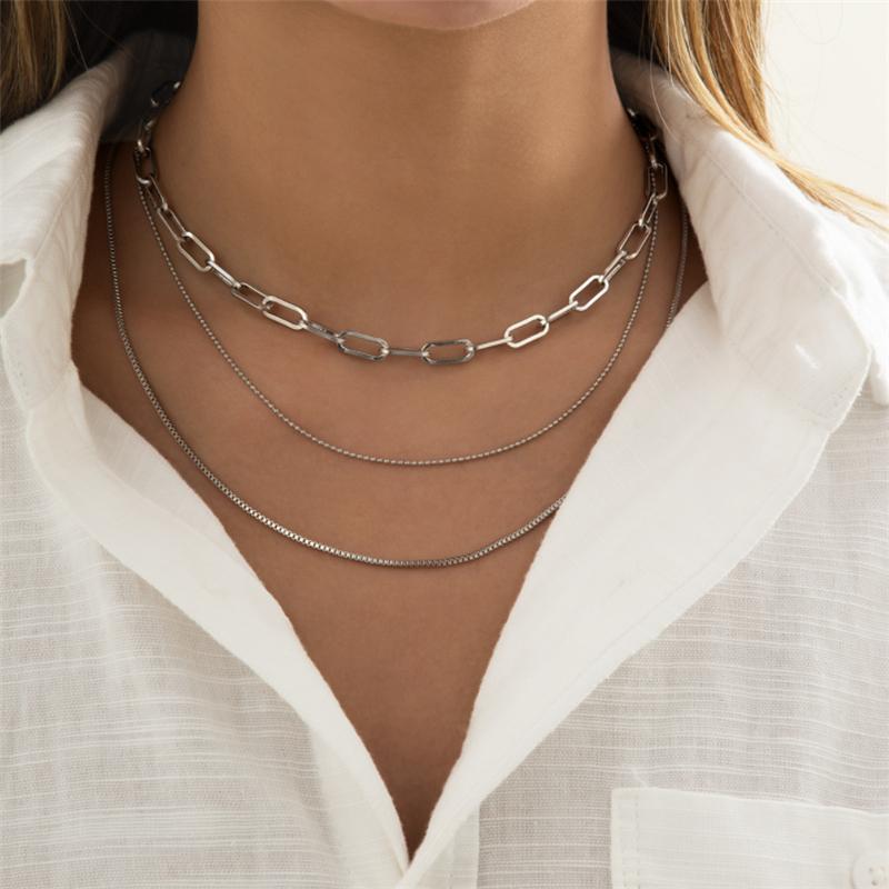 Chains Ailodo 3 Pcs/Set Minimalist Necklace For Women Punk Gold Silver Color Statement Party Wedding Fashion Jewelry
Chains Ailodo 3 Pcs/Set Minimalist Necklace For Women Punk Gold Silver Color Statement Party Wedding Fashion Jewelry