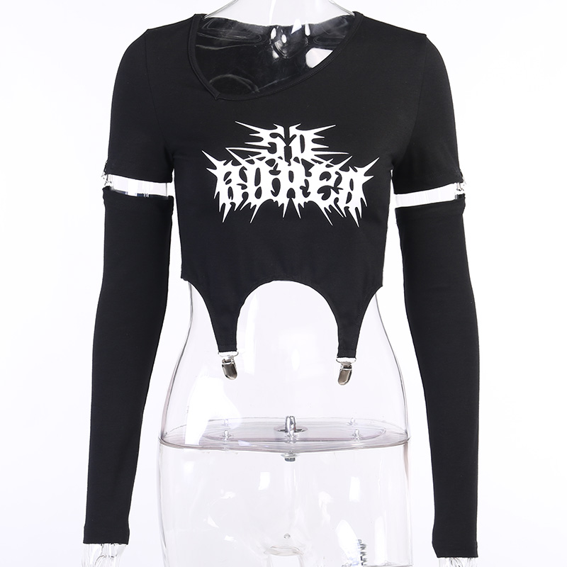 Fashion Harajuku Letter Print Women Tshirt Splice Long Sleeve Removable Gothic Streetwear Slim Crop Top Autumn Y2K, White
Fashion Harajuku Letter Print Women Tshirt Splice Long Sleeve Removable Gothic Streetwear Slim Crop Top Autumn Y2K, White