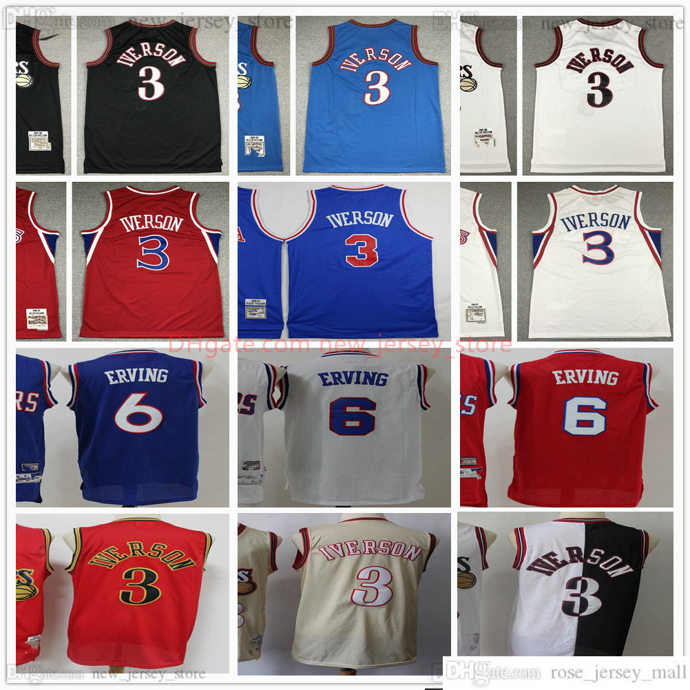 Retro Baskeball 3 Allen Jerseys Iverson 6 Julius Stitched Erving Jersey White Blue Red M&N Vintage Youth Kids Boys Man -XXL, As the picture
Retro Baskeball 3 Allen Jerseys Iverson 6 Julius Stitched Erving Jersey White Blue Red M&N Vintage Youth Kids Boys Man -XXL, As the picture
