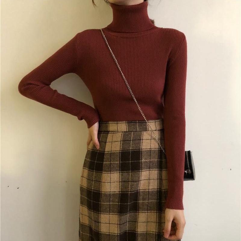 Women's Sweaters Spinning Wool Women Autumn Winter All-Match Solid Color Slim Slimming High Neck Turtleneck Camisolas De Inverno Mulher, White;black
Women's Sweaters Spinning Wool Women Autumn Winter All-Match Solid Color Slim Slimming High Neck Turtleneck Camisolas De Inverno Mulher, White;black