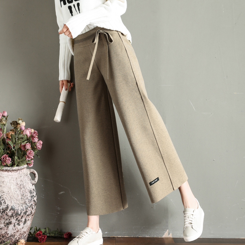 Autumn Pants Women Casual New Fashion Loose Wide Leg Pants Anklelength Trousers Women Streetwear High Waist Female 7681 50 201012