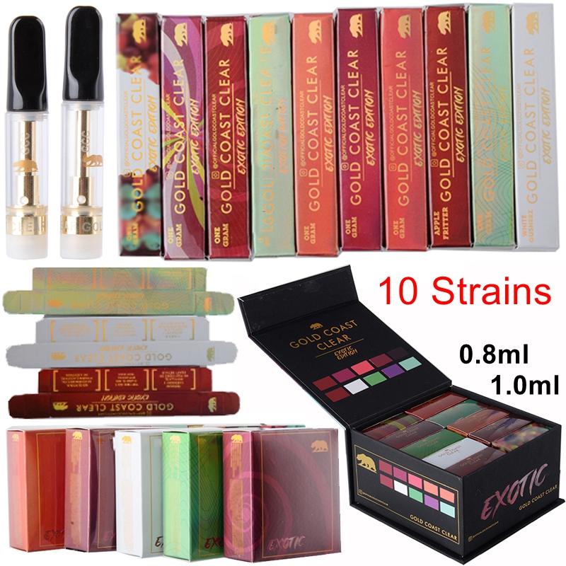 10 Strains Gold Coast Clear Atomizers Vape Cartridges Packaging 0.8ml 1ml Ceramic Empty Carts Glass Thick Oil Vaporizer 510 Thread E Cigarettes
10 Strains Gold Coast Clear Atomizers Vape Cartridges Packaging 0.8ml 1ml Ceramic Empty Carts Glass Thick Oil Vaporizer 510 Thread E Cigarettes
