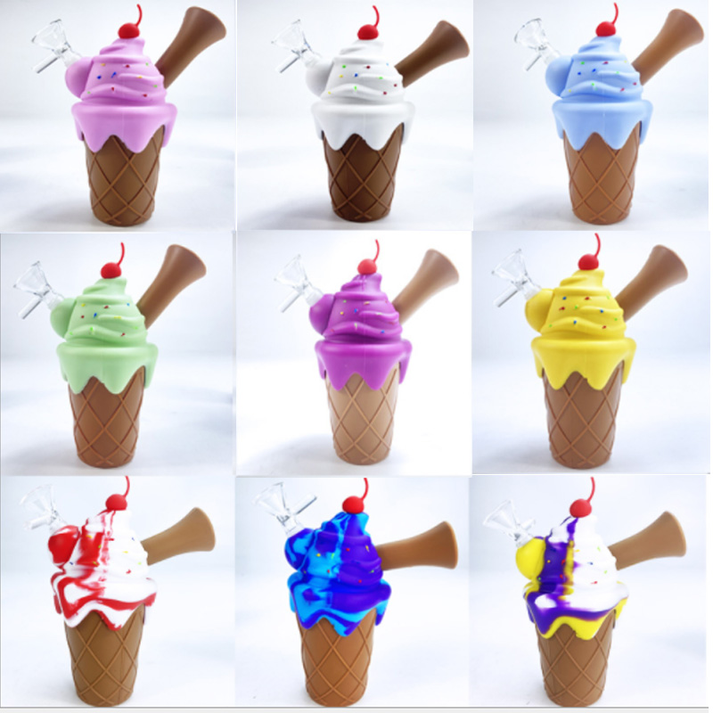 Ice cream pipes Silicone smoking pipe Hookahs Glass funnel bong unique Tobacco kits Portable and unbreakable
Ice cream pipes Silicone smoking pipe Hookahs Glass funnel bong unique Tobacco kits Portable and unbreakable