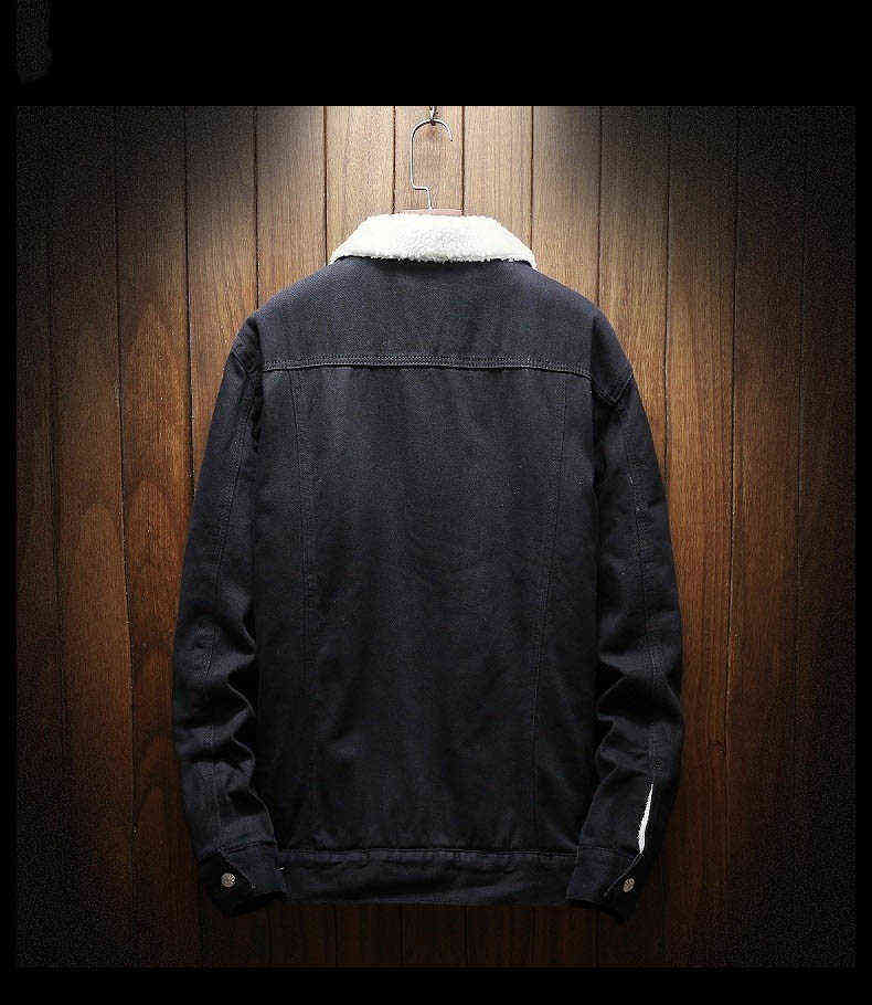 Men Winter Jean Jackets Outerwear Warm Denim Coats Men Large Size Wool Liner Thicker Winter Denim Jackets Plus Size XS-6XL 211110