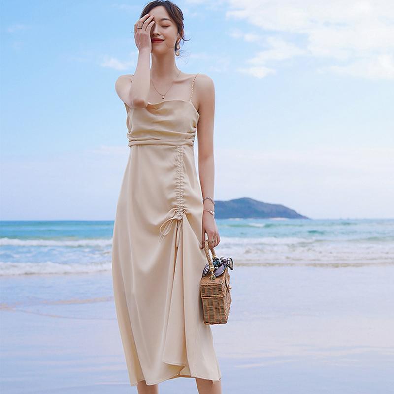 Casual Dresses Fashion Summer Korean Style Beach Midi Dress Ladies Elegant Vacation Clothes Sexy Strapless Backless Shirring Party Club, Khaki
Casual Dresses Fashion Summer Korean Style Beach Midi Dress Ladies Elegant Vacation Clothes Sexy Strapless Backless Shirring Party Club, Khaki