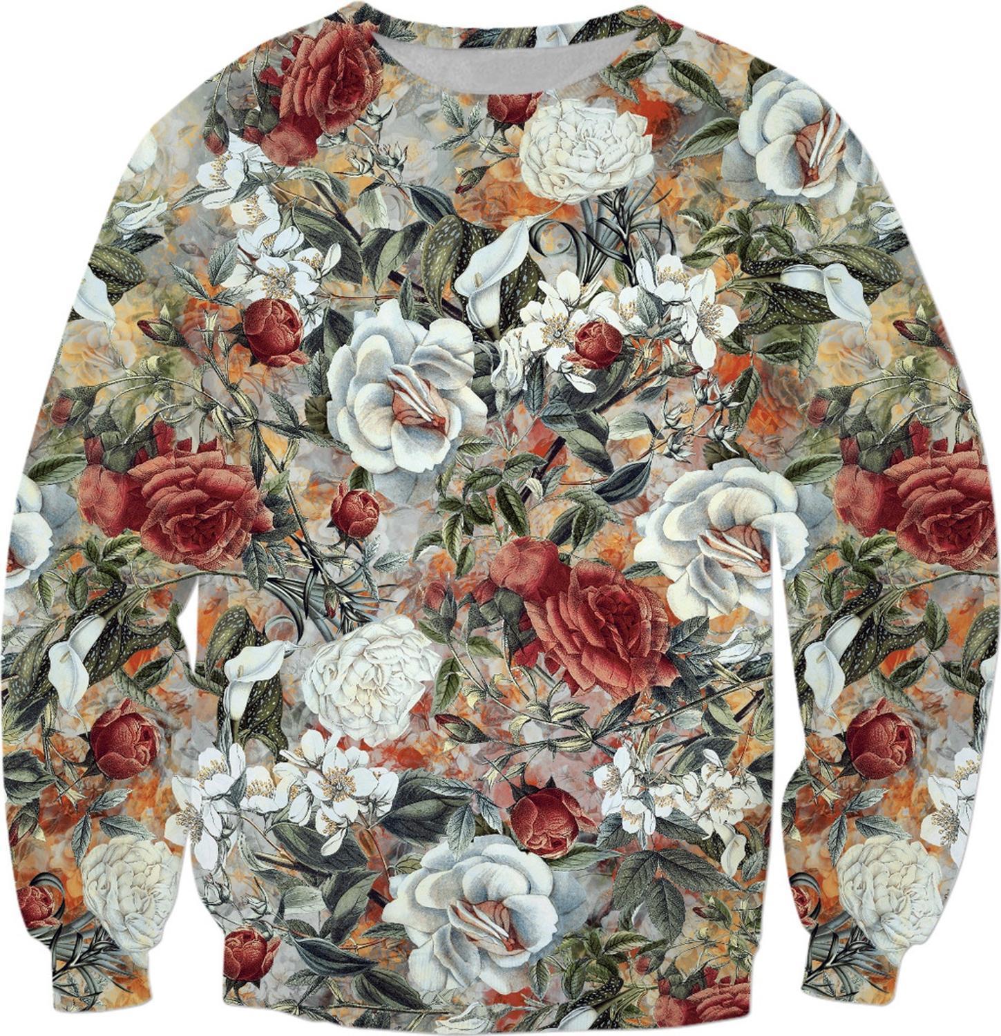 Retro Style Fashion Sweatshirt Birds in Flowers 3D Printed Hoodie Unisex Harajuku floral Long sleeve street Casual Pullover 201103