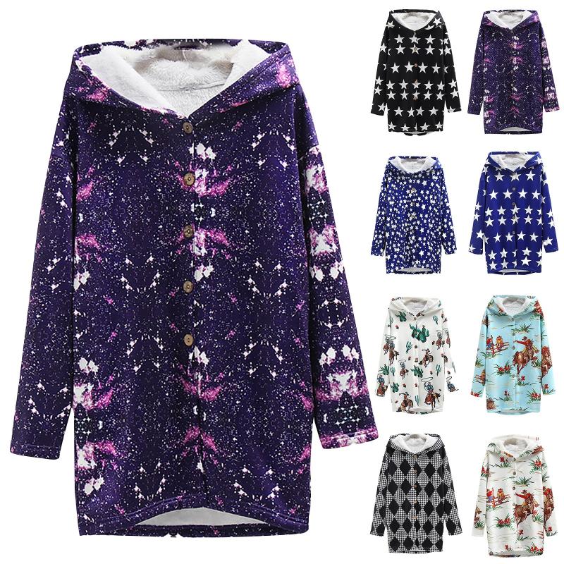 Women' Wool & Blends Printed Pocket Hooded Padded Long Sleeve Mid Length Jackets Single Breasted Turtleneck Casual Female Outerwear Tops, Sky blue
Women' Wool & Blends Printed Pocket Hooded Padded Long Sleeve Mid Length Jackets Single Breasted Turtleneck Casual Female Outerwear Tops, Sky blue