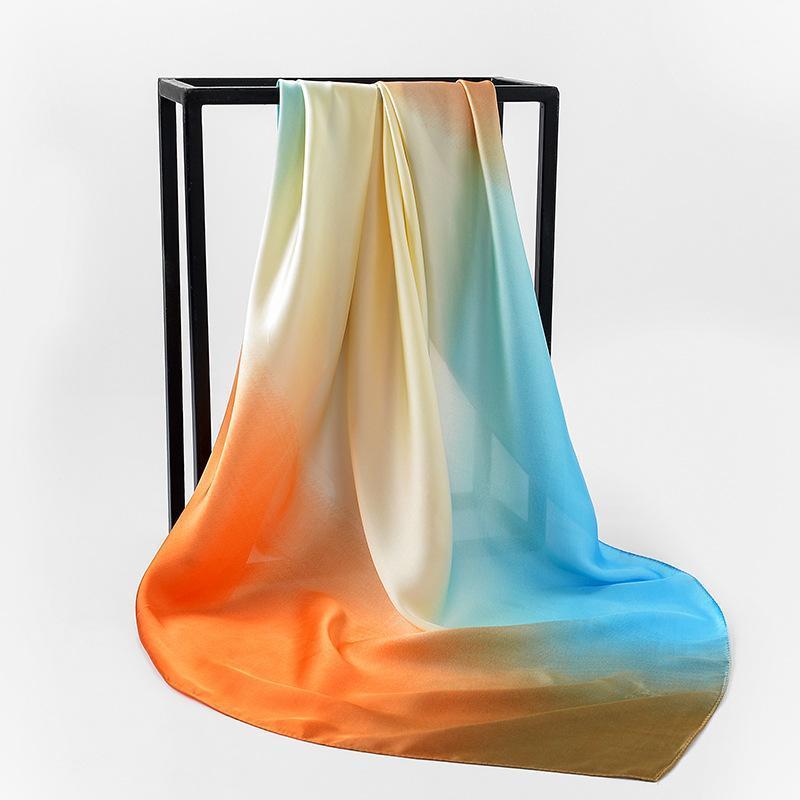 Silk Scarf Women Wraps Shawls Scarves Hijabs Versatile Art Gradual Splicing Color Retro Stewardess Professional Business, Blue;gray
Silk Scarf Women Wraps Shawls Scarves Hijabs Versatile Art Gradual Splicing Color Retro Stewardess Professional Business, Blue;gray