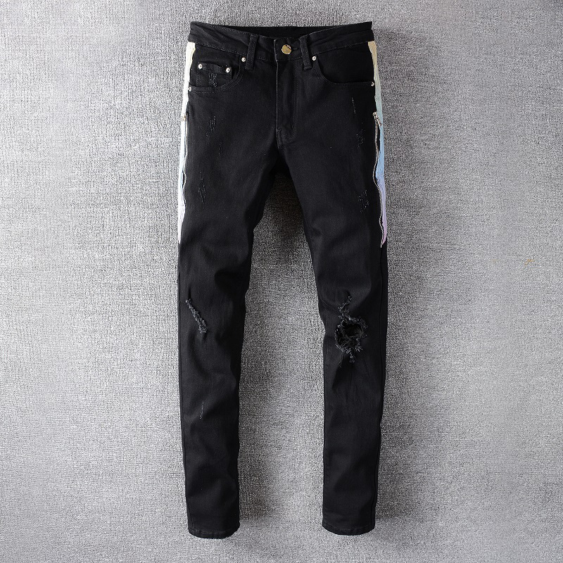 2021 New American Streetwear Fashion Top Quality Slim Fit Black Ripped Men Punk Pants Stripe Designer Hip Hop Jeans Homme Tv5x
2021 New American Streetwear Fashion Top Quality Slim Fit Black Ripped Men Punk Pants Stripe Designer Hip Hop Jeans Homme Tv5x