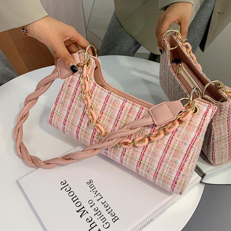 Elegant Female Sequins Tote bag 2021 New High-quality Wool Women's Designer Handbag Weave Shoulder strap Shoulder Messenger Bag, Black
Elegant Female Sequins Tote bag 2021 New High-quality Wool Women's Designer Handbag Weave Shoulder strap Shoulder Messenger Bag, Black
