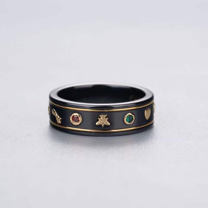 Luxury quality charm Black white creamic punk band ring with colorful diamond design for women wedding engagement jewelry gift have box stamp PS3230
Luxury quality charm Black white creamic punk band ring with colorful diamond design for women wedding engagement jewelry gift have box stamp PS3230
