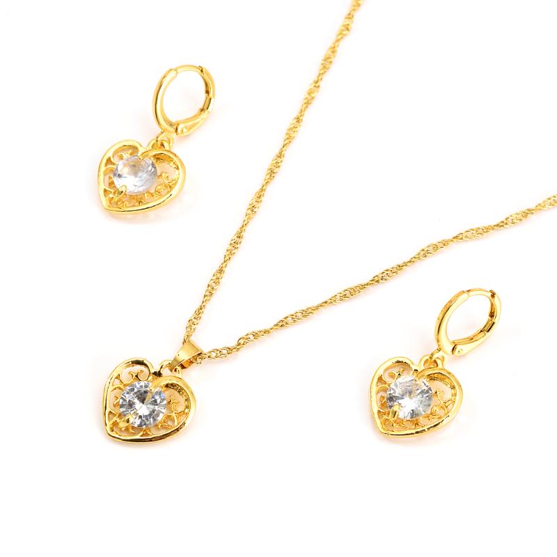 Earrings & Necklace Trendy Gold Color Jewelry Set For Women Heart CZ Stone Crystal Charm Pendants Necklaces LOVE Anniversary Wedding Gift, As pic
Earrings & Necklace Trendy Gold Color Jewelry Set For Women Heart CZ Stone Crystal Charm Pendants Necklaces LOVE Anniversary Wedding Gift, As pic