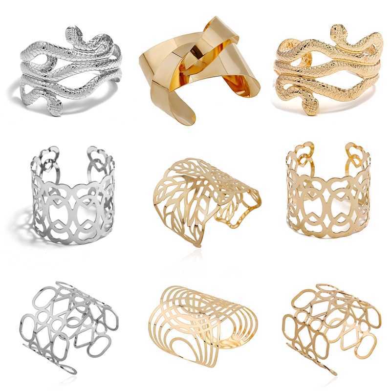 Hollow Wide Cuff Bracelets & Bangles for Women Men Retro New Alloy Open Big Male Female Fashion Jewelry Q0719
Hollow Wide Cuff Bracelets & Bangles for Women Men Retro New Alloy Open Big Male Female Fashion Jewelry Q0719
