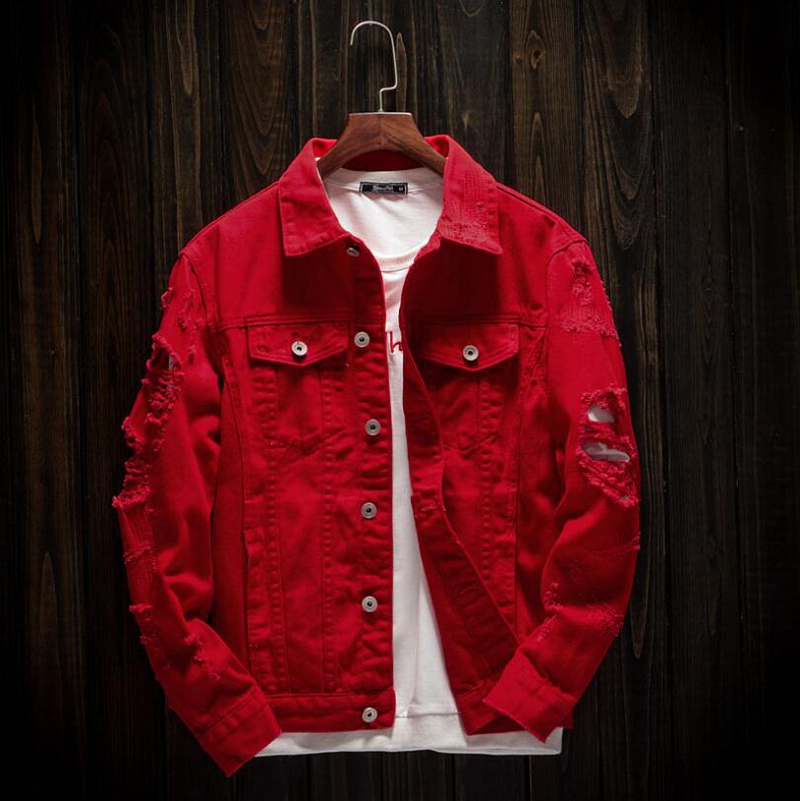 Men' Denim Jacket Ripped Holes Mens Jean Jackets Garment White Black Red Pink Washed male female Jeans Coat Designer Cowboy Clothes Streetwear Hip Hop Outerwear, Customize
Men' Denim Jacket Ripped Holes Mens Jean Jackets Garment White Black Red Pink Washed male female Jeans Coat Designer Cowboy Clothes Streetwear Hip Hop Outerwear, Customize