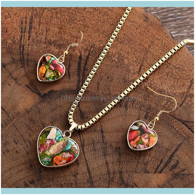 Jewelry Sets Jewelrybohemia Stones Heart Love Women Nekclace Earrings Set Golden Sparkling Statement Jewlery & Necklace Drop Delivery 2021 W, As pic
Jewelry Sets Jewelrybohemia Stones Heart Love Women Nekclace Earrings Set Golden Sparkling Statement Jewlery & Necklace Drop Delivery 2021 W, As pic