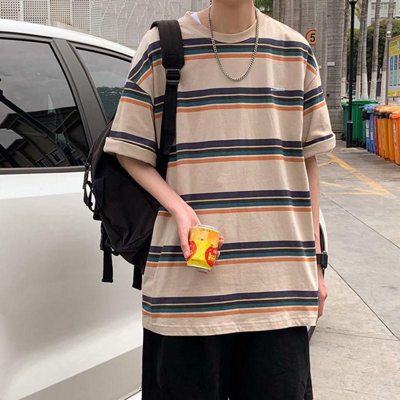 Men's T-Shirts Spring High Quality Striped T-Shirt Harajuku Style Loose Street Simple Casual 2021 Clothes Male Hip-Hop Fun All-Match Streetw, White
Men's T-Shirts Spring High Quality Striped T-Shirt Harajuku Style Loose Street Simple Casual 2021 Clothes Male Hip-Hop Fun All-Match Streetw, White