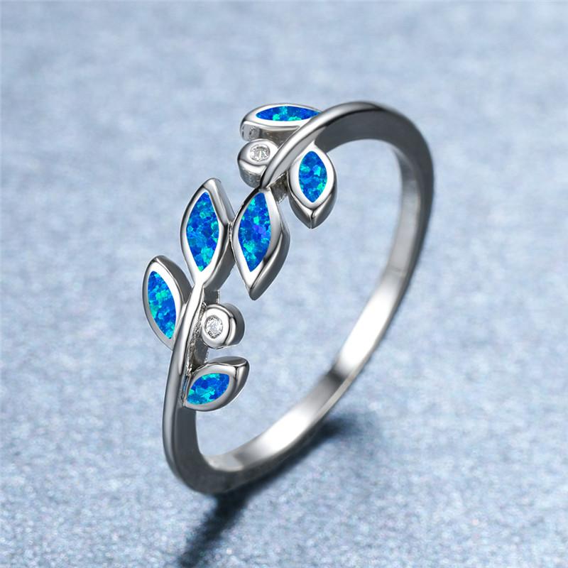 White Blue Opal Creative Leaf Rings For Women Wedding Jewelry Vintage Fashion Silver Color Engagement Promise Ring Bridal Gifts
White Blue Opal Creative Leaf Rings For Women Wedding Jewelry Vintage Fashion Silver Color Engagement Promise Ring Bridal Gifts