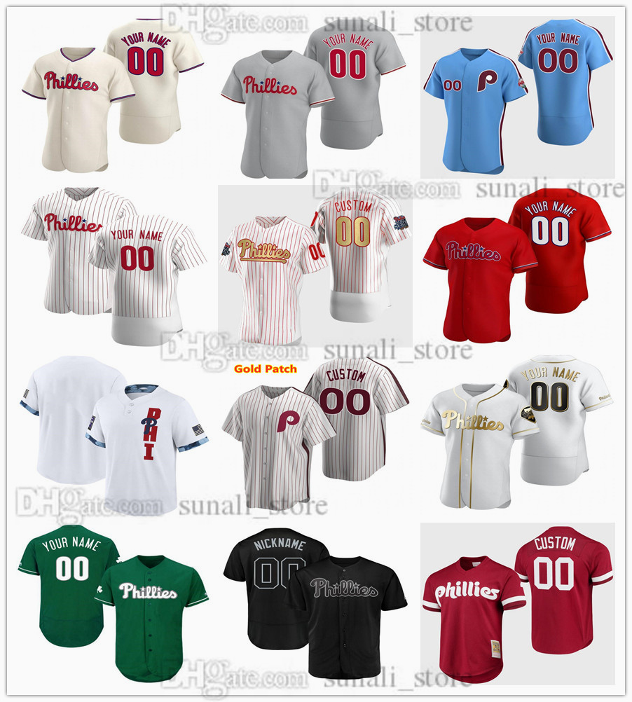 2022 Baseball Jerseys Bryce 3 Harper 8 Nick Castellanos 12 Kyle Schwarber 10 J.T. Realmuto 17 Rhys Hoskins 27 Aaron Nola 18 Didi Gregorius 2 Jean Segura 28 Alec Bohm, Men white
