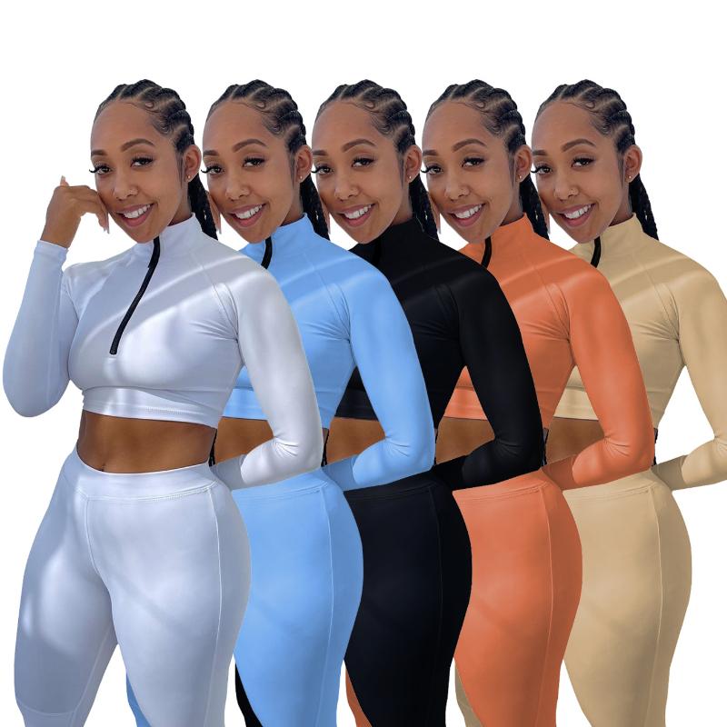 Women' Two Piece Pants Women Set Solid Elastic Long Sleeve Zip Crop Top Skinny Sport Matching Autumn Winter Yoga Jogging Streetwear, Black
Women' Two Piece Pants Women Set Solid Elastic Long Sleeve Zip Crop Top Skinny Sport Matching Autumn Winter Yoga Jogging Streetwear, Black