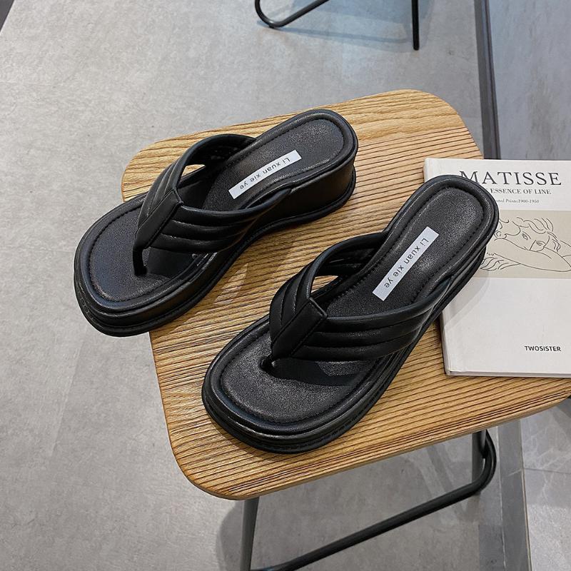 Slippers Platform Shoes Women Wedge Fashion Dress High Heels Female Flip Flops Casual Y2k