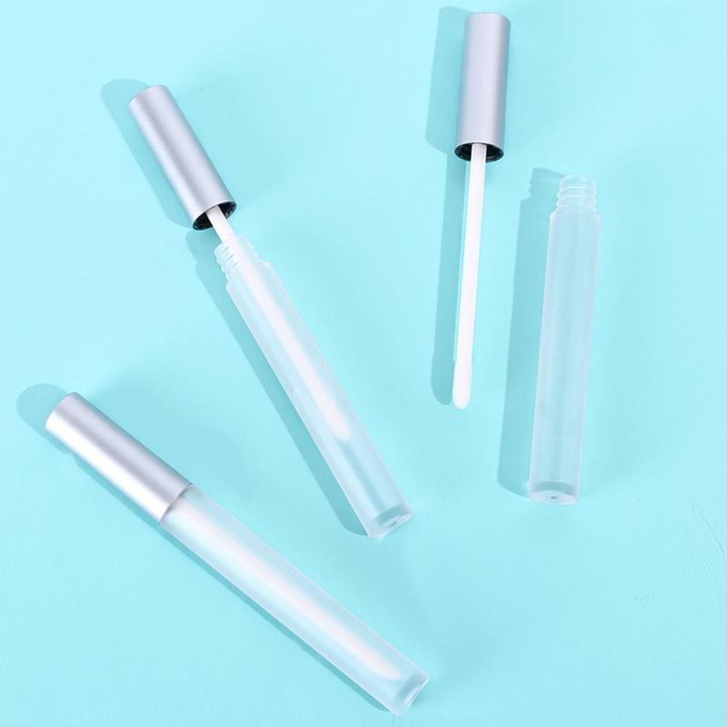 10/30/50pcs Empty Frosted Lip Gloss Tubes Plastic Lip Tube Lipstick Mini Sample Cosmetic Container with Silver Cap