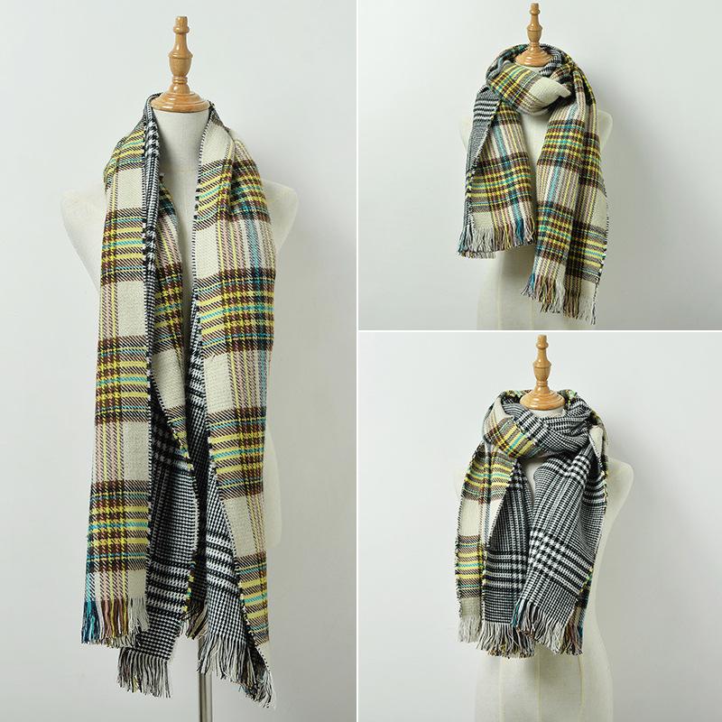 Scarves Plaid Scarf Autumn And Winter Imitation Cashmere Ladies Japanese Small Fresh Girls Thick Korean Fashion 
Scarves Plaid Scarf Autumn And Winter Imitation Cashmere Ladies Japanese Small Fresh Girls Thick Korean Fashion