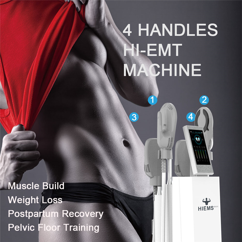 Double Function EMT+Ems 4 Handles Body Sculpting Muscle Stimulator buttock lift Burn Fat Hiemt Emslim Hiems body contouring Fitness Machine