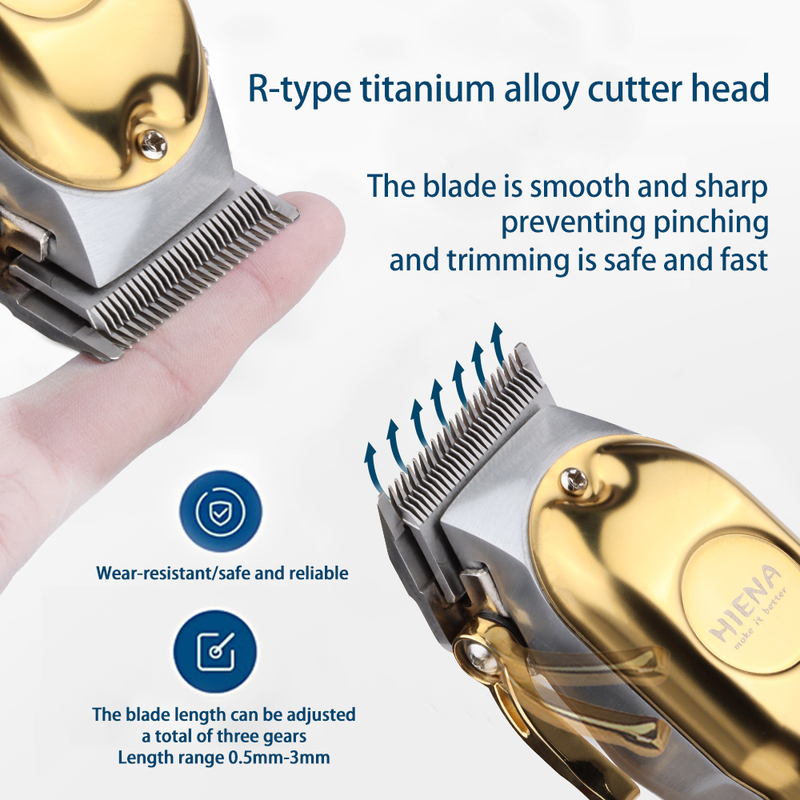 Hair Clipper Set Electric Trimmer Cordless Shaver Men Barber Cutting Machine for Rechargeable USB Gold 220216