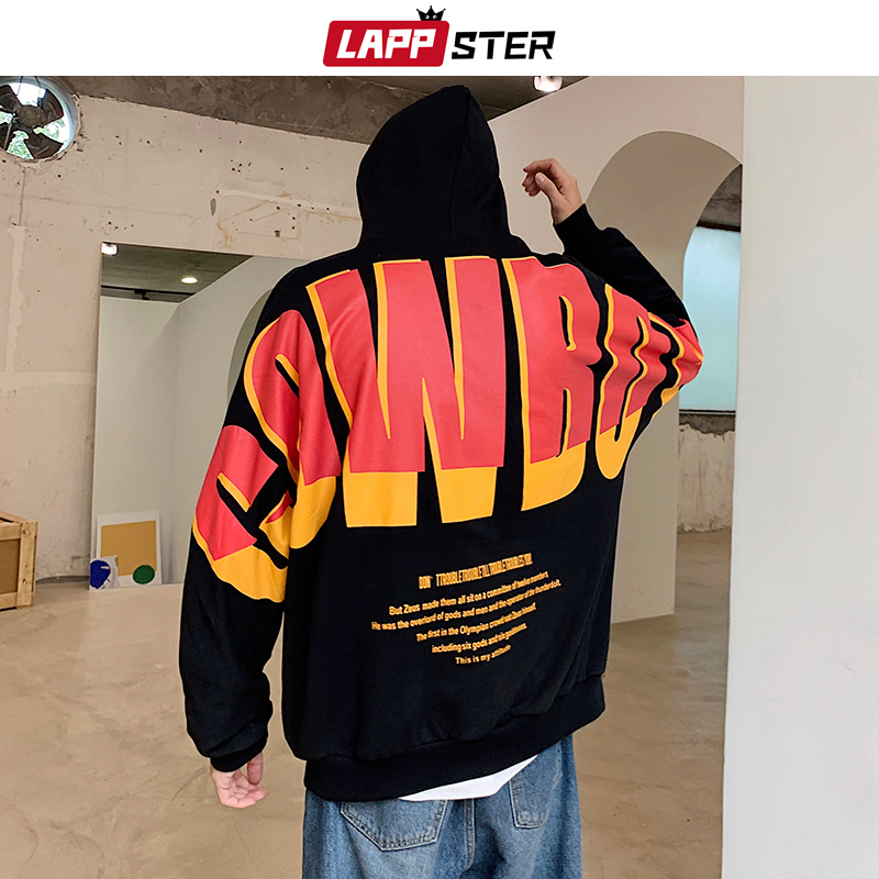 LAPPSTER Men Japanese Streetwear Hip Hop Hoodies Autumn Korean Oversized Sweatshirts Hooded Hoodies Patchwork Clothing 5XL 201104