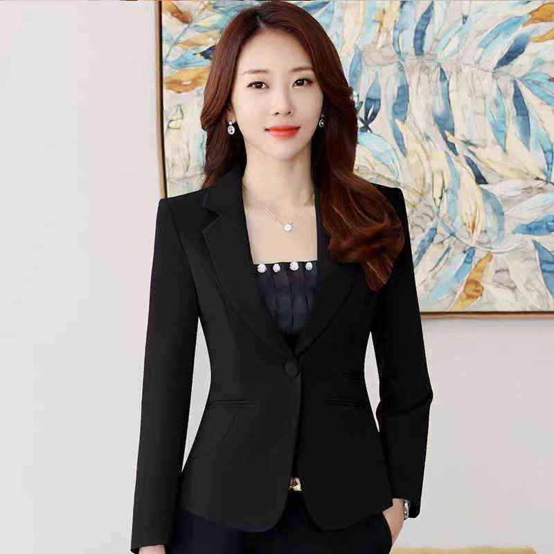 (made by yihaodi) spring and Autumn Korean Mini suit women's long sleeve short slim casual temperament White Mini suit 211116