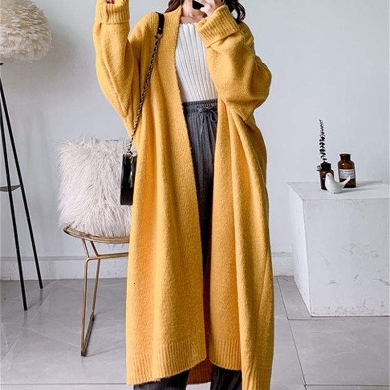 LANMREM New autumn Fashion Women Clothes Scarf Collar Lantern Sleeves Pocket Loose Knits Cardigan WJ82604 210218