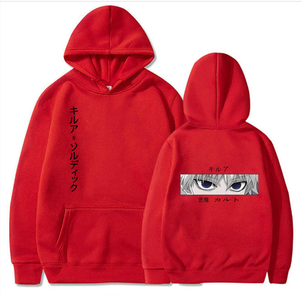 Kawaii Hunter X Hunter Hoodies Men Women Long Sleeve Sweatshirt Killua Zoldyck Devil Eye Anime Manga Hoodies Y0804