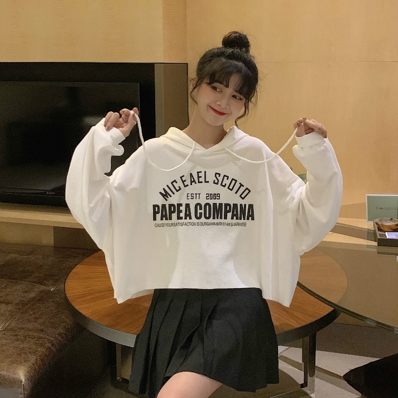 Fashion Loose Hoodies Harajuku Streetwear Hip Hop Aesthetic Korean Style Crewneck Hoodie Sudaderas Women's Clothing DB60WY 201127
