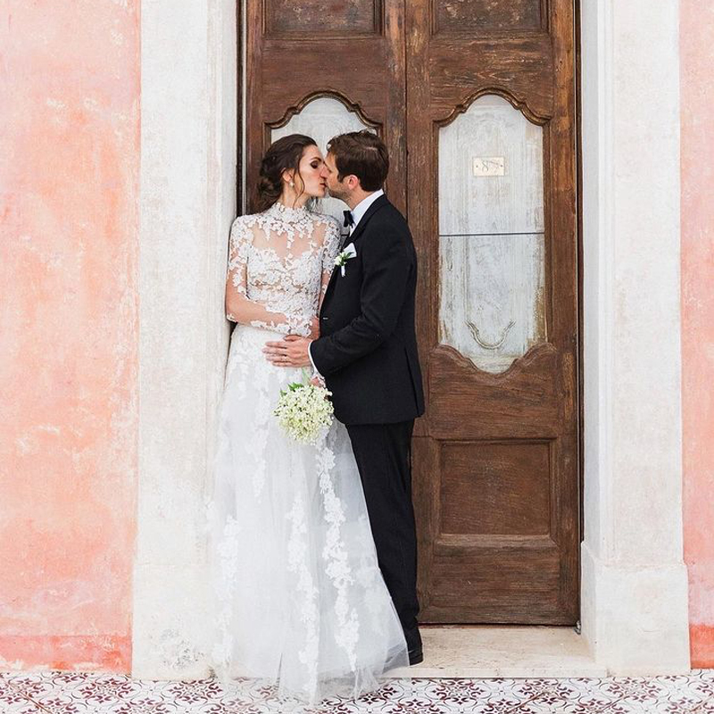 Sexy See Through Ivory Wedding Dresses High Neck Illusion Long Sleeve Appliques Floral Lace Country Boho Bridal Gowns Custom Made Beach