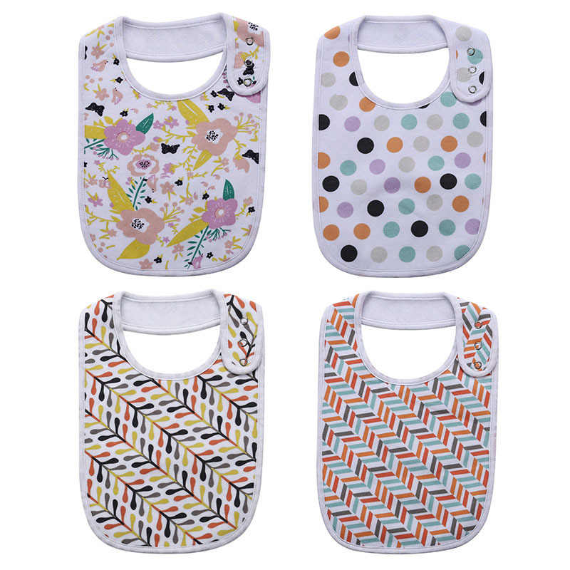 Fashion Newborn Cotton Bib Towel Digital Printing Baby Bibs Double Thick Absorbent Square Towel for Feeding Infant Babador 210226