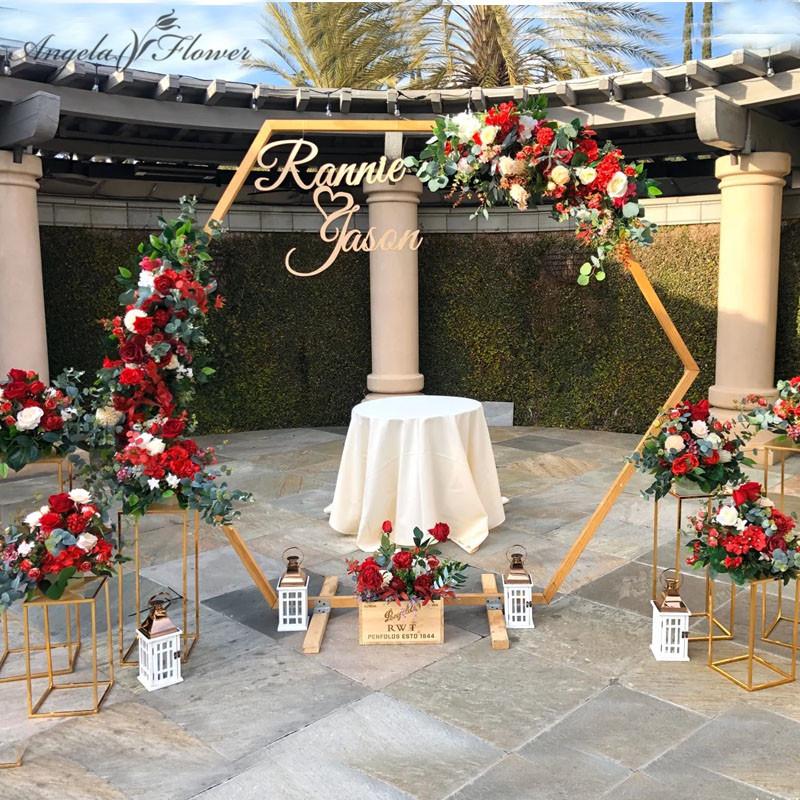 Decorative Flowers & Wreaths 140CM Custom Burgundy Wine Red Artificial Flower Wall Garland Table Centerpiece Wedding Backdrop Decor Party Co