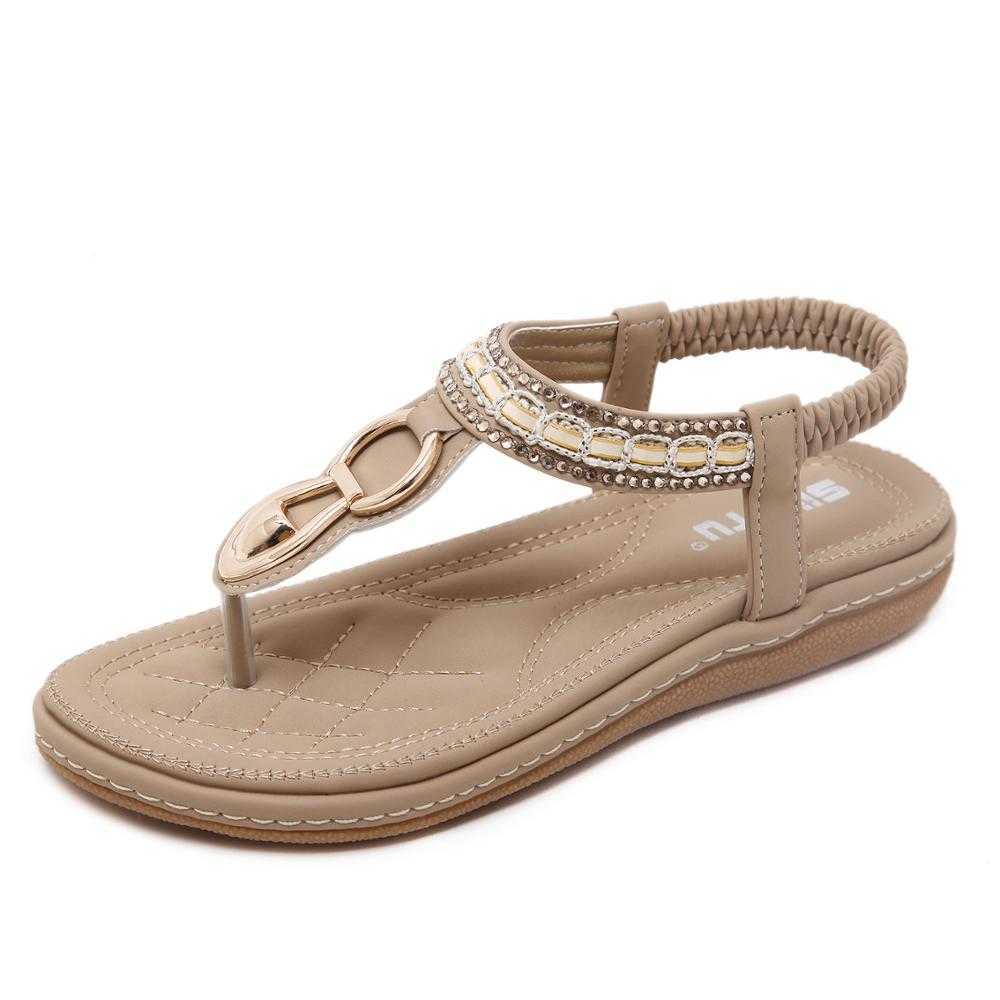Comfortable flats sandals women shoes plus size 2021 solid summer casual woman clip toe beach ladies Y0721
