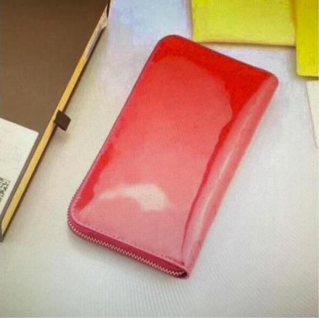 M90416 M90417 ZIPPY Wallet Mono Vernis Leather Solid Embossed Patent Woman Fashion Wallets Card Holder Women Single Zipper Long Wallet