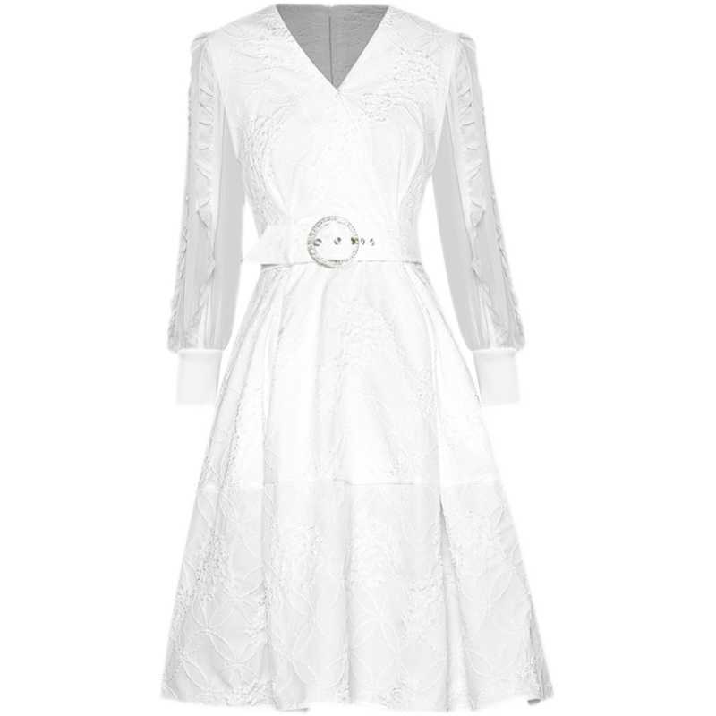 HIGH QUALITY est Fashion Designer Runway Long Sleeve V-neck Jacquard Dress 210526, White
HIGH QUALITY est Fashion Designer Runway Long Sleeve V-neck Jacquard Dress 210526, White