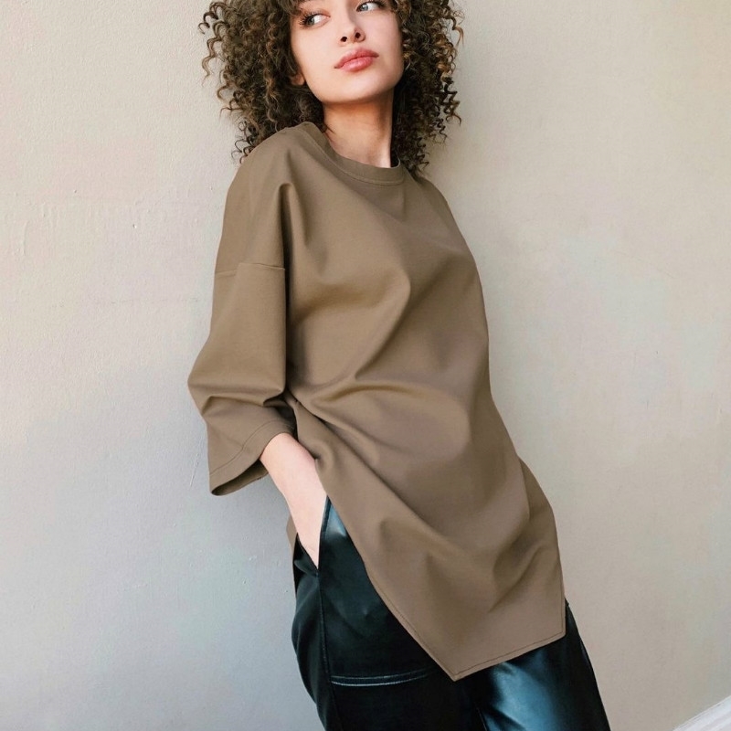 Design Summer Fashion Shirt Elegant Long Sleeve O-Neck Irregular Hem Tops Blouse Women Solid Blouses Loose Casual Blusa 210603, White
Design Summer Fashion Shirt Elegant Long Sleeve O-Neck Irregular Hem Tops Blouse Women Solid Blouses Loose Casual Blusa 210603, White