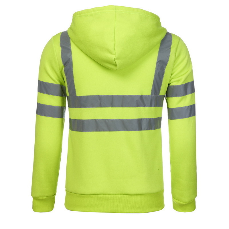 New Men's Road Work High Visibility Pullover Casual Long Sleeve Hoody Sweatshirt Tops Men Jacket Hooded Sportswear Blouses 201103