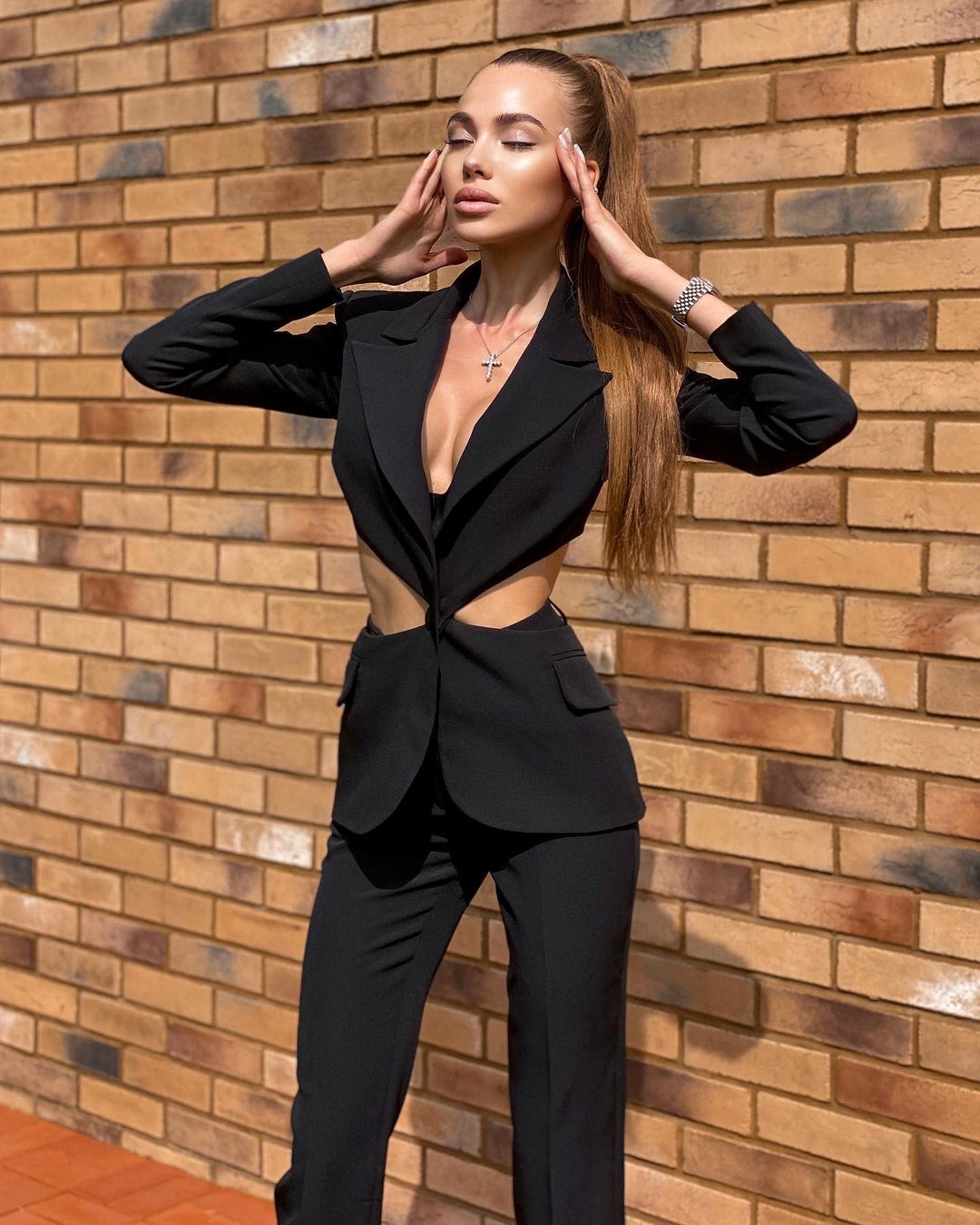 Black Women Pants Suits Sexy Cutaway Side Evening Party Prom Daily Blazer Tuxedos Formal Wear For Wedding (Jacket+Pants)