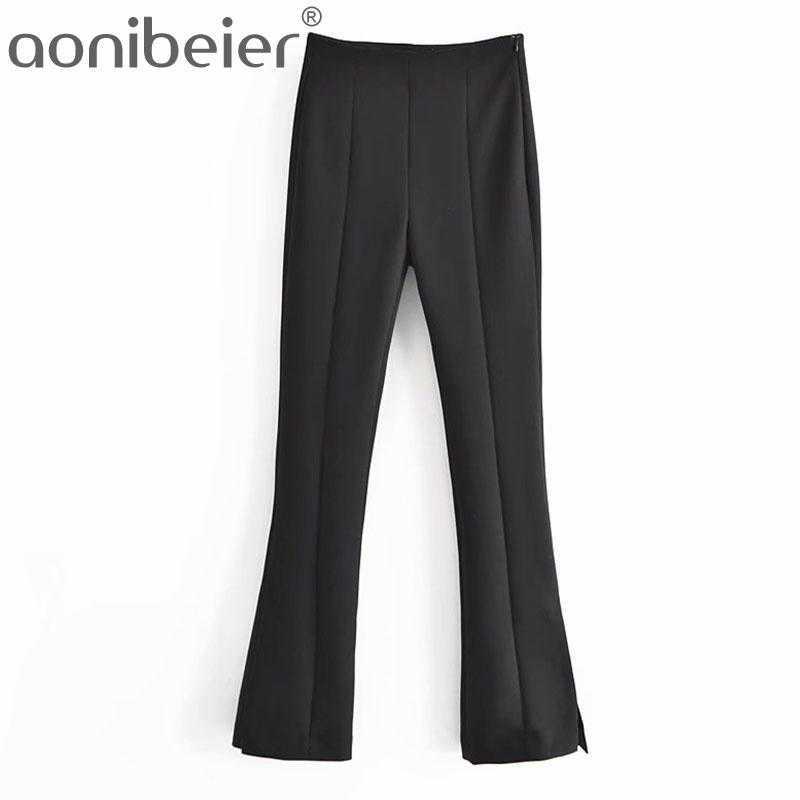 Summer Women Flare Pants Fashion Casual Side Zipper Black Female Long Trousers Split Hem High Waist Skinny 210604
Summer Women Flare Pants Fashion Casual Side Zipper Black Female Long Trousers Split Hem High Waist Skinny 210604