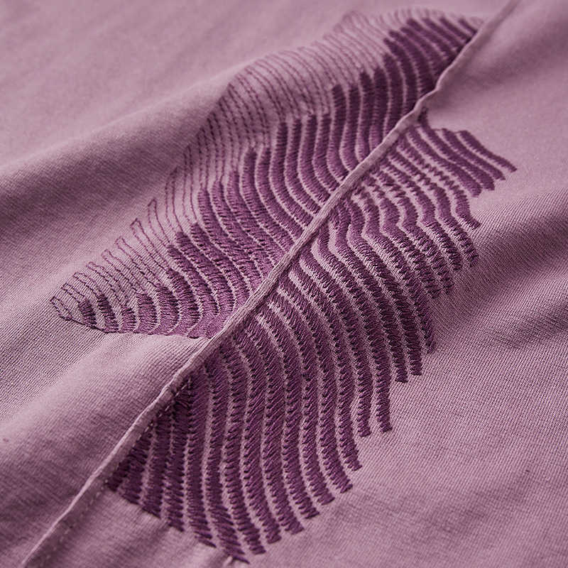 KUEGOU Cotton Men's T-shirt summer tshirts men embroidery fashion extension short sleeve t shirt top plus size LT-1776 210629