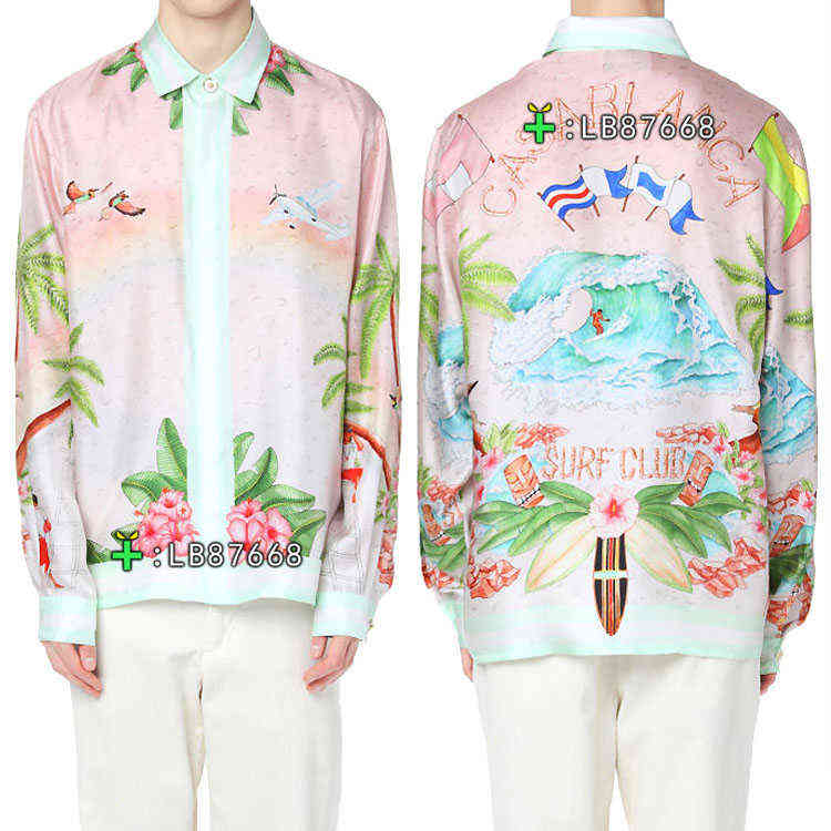 Silk shirts Casablanca style surf club 21ss wave gradient flower silk long sleeve shirt, As shown in figure
Silk shirts Casablanca style surf club 21ss wave gradient flower silk long sleeve shirt, As shown in figure