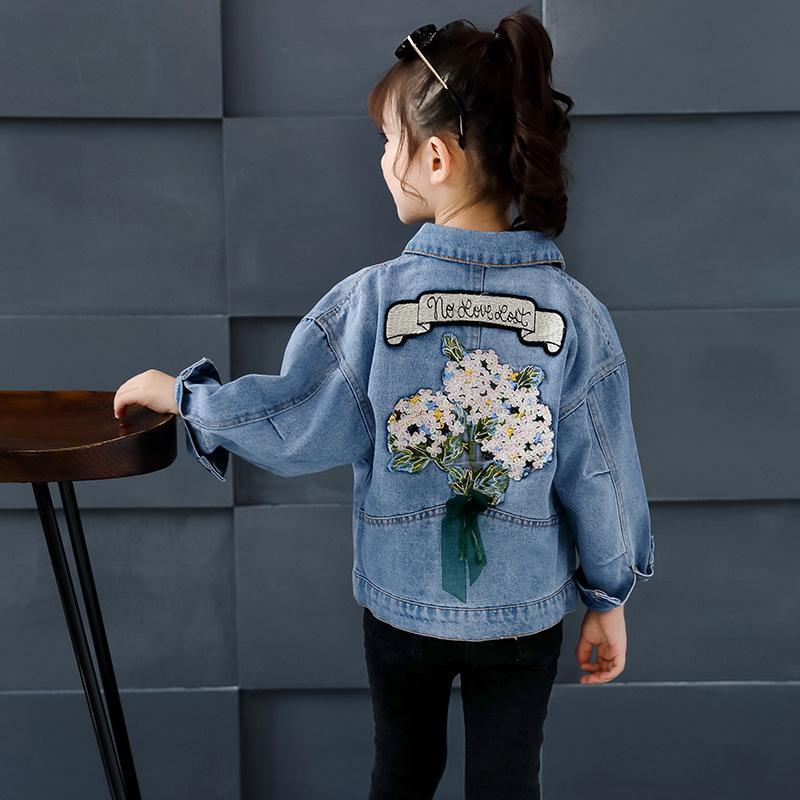 Jackets Girls Denim Jacket Spring Autumn Children Clothing Outerwear Coat Kids Tops Jeans Wear Embroidered Flower, Blue;gray
Jackets Girls Denim Jacket Spring Autumn Children Clothing Outerwear Coat Kids Tops Jeans Wear Embroidered Flower, Blue;gray